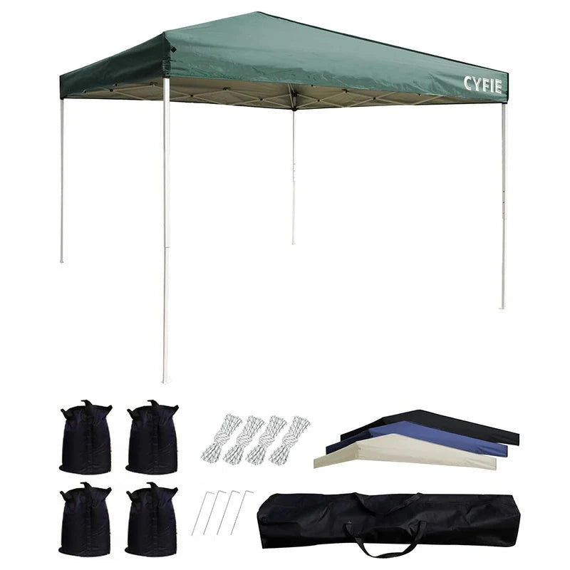 CYFIE ワンタッチテント 3m×3m UVカット 防水 3段階調節 アウトドア・キャンプ用 テント DEWEL グリーン 3m×3m